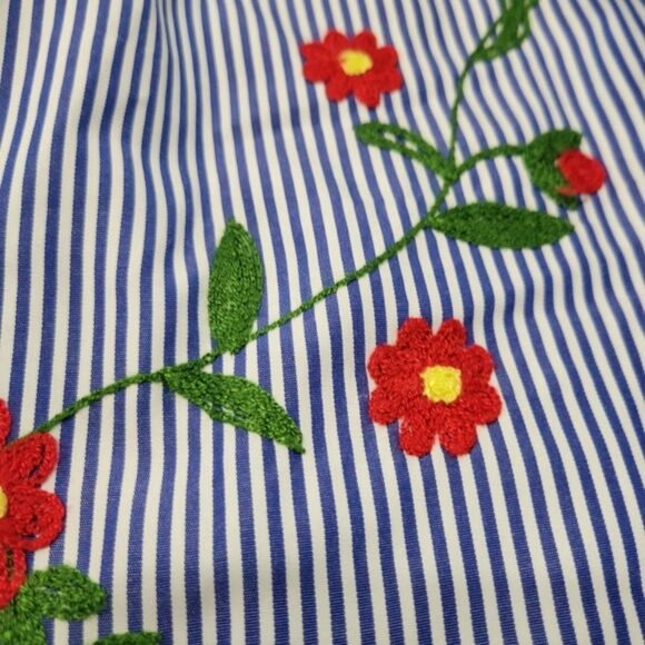 Mirror Image Top Size Medium Woman's Off Shoulder Blouse 3/4 Sleeves Embroidered - Picture 5 of 8